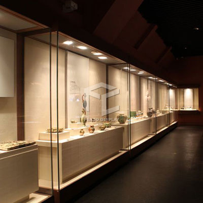 T4 LED Wooden Exhibition Show Case Monomer Design Museum Display Cabinets