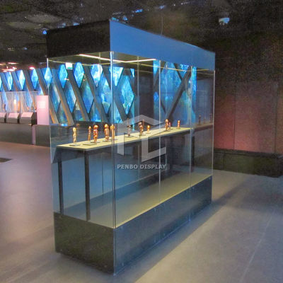 T4 LED Wooden Exhibition Show Case Monomer Design Museum Display Cabinets