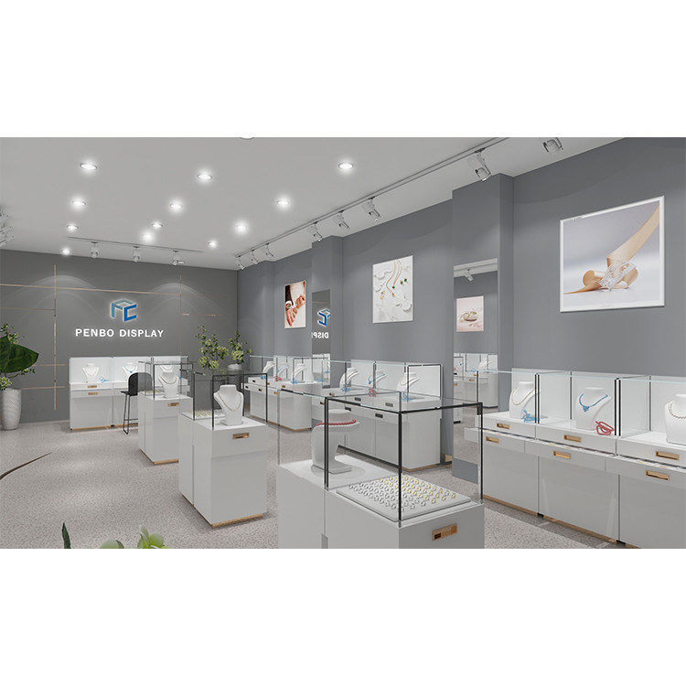 400mm Long Retail Glass Jewelry Shop Furniture 201 304 Stainless Steel