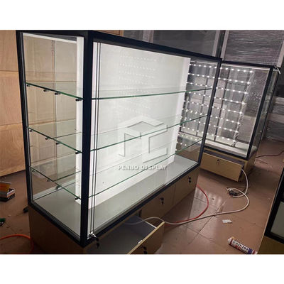 Frameless voll- Ansicht Wand-Anzeigen-Schaukasten-Glasschrank-Juweliergeschäft-Innenraum